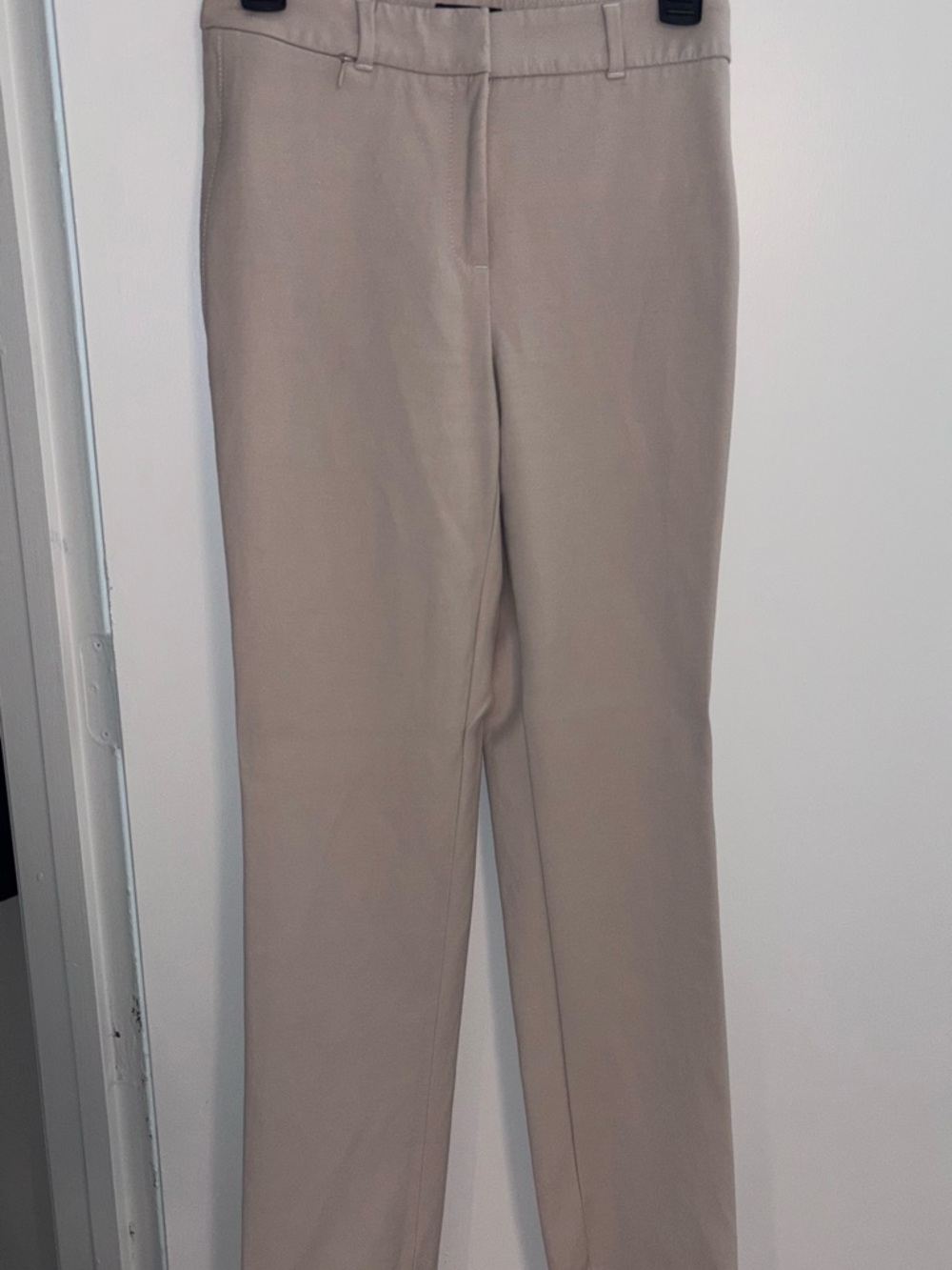 White House Black Market Beige Straight-Leg Trousers